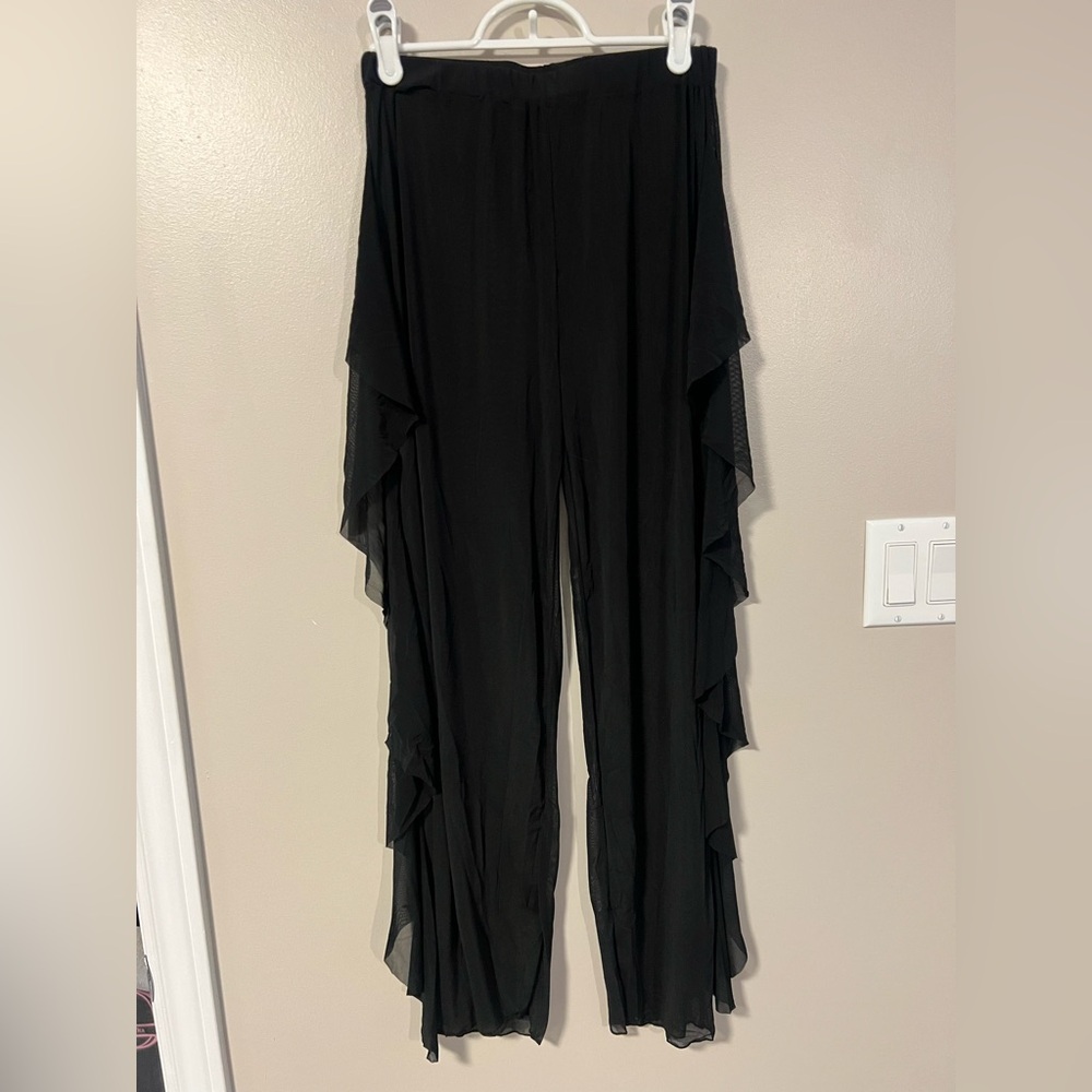 Black Sheer Pants - See through - Rave